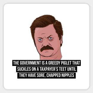 Ron Swanson on the Government Sticker